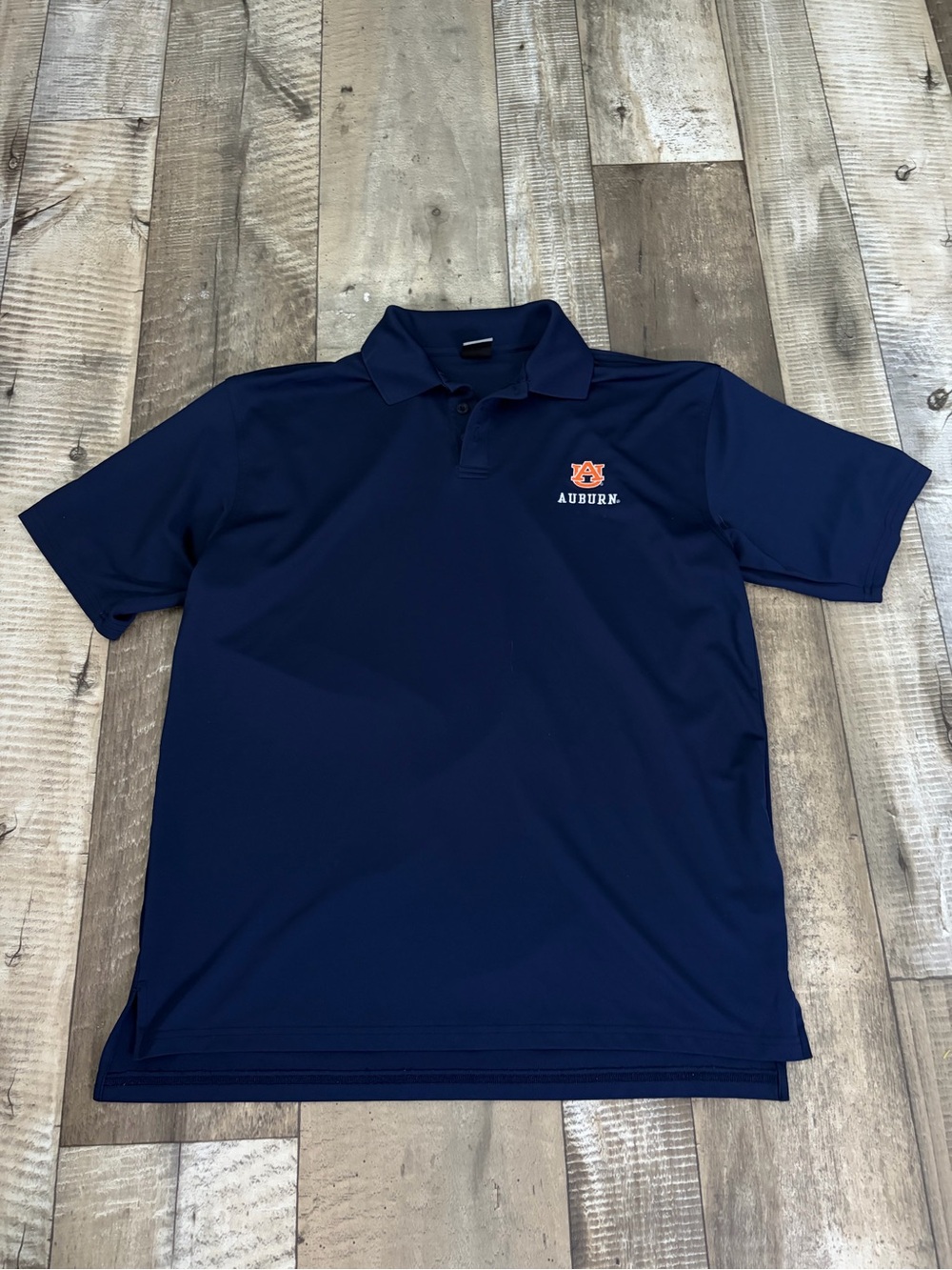 Under Armour Navy Polo with Auburn Logo - Orange Accent